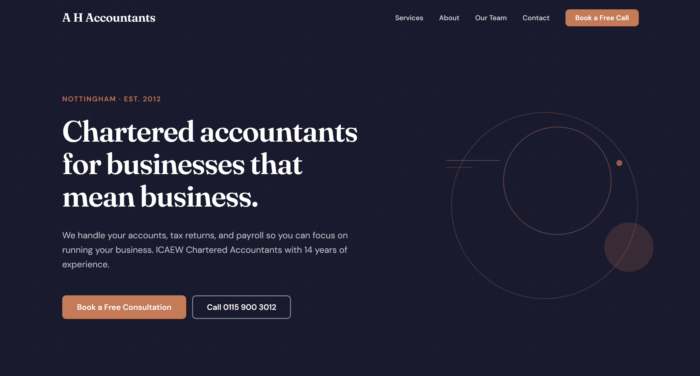 A H Accountants website redesign